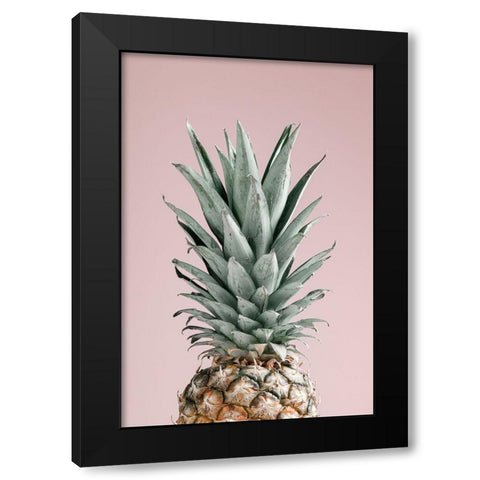 Pineapple Pink 02 Black Modern Wood Framed Art Print with Double Matting by Artographie Studio