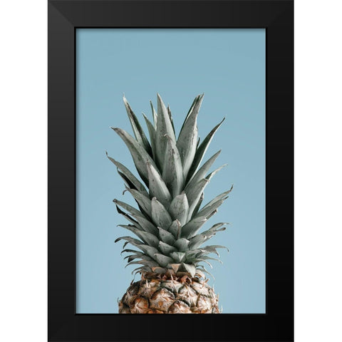 Pineapple Blue 04 Black Modern Wood Framed Art Print by Artographie Studio
