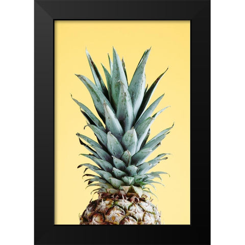 Pineapple Yellow 03 Black Modern Wood Framed Art Print by Artographie Studio