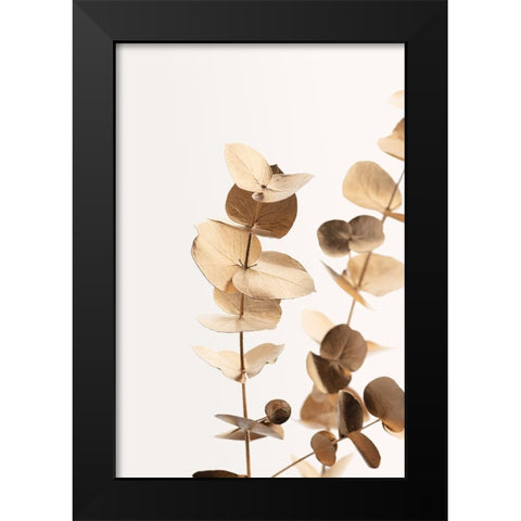 Eucalyptus Gold No 01 Black Modern Wood Framed Art Print by Artographie Studio