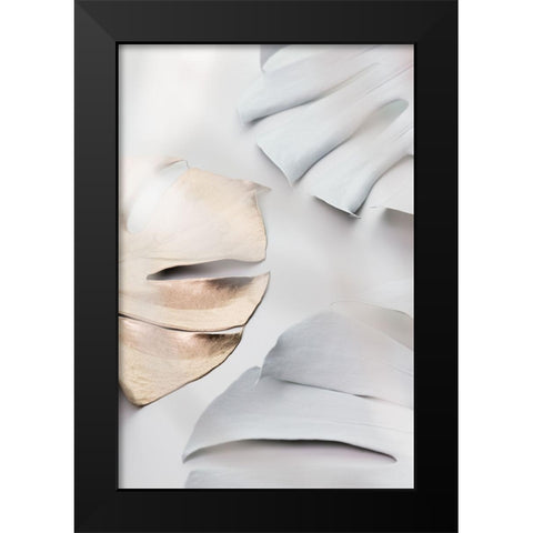 Monstera Mix 02 Black Modern Wood Framed Art Print by Artographie Studio