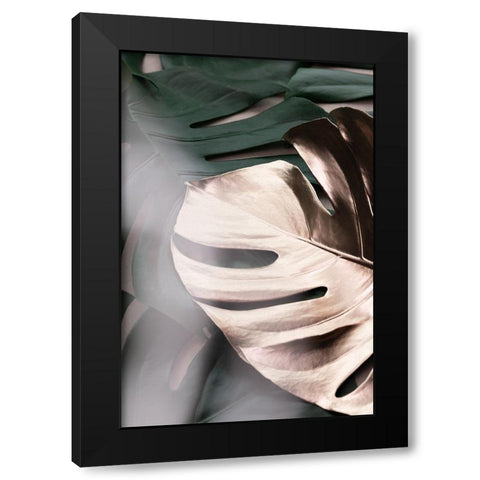 Monstera Mix 03 Black Modern Wood Framed Art Print by Artographie Studio