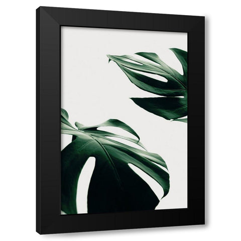 Monstera Natural 11 Black Modern Wood Framed Art Print with Double Matting by Artographie Studio