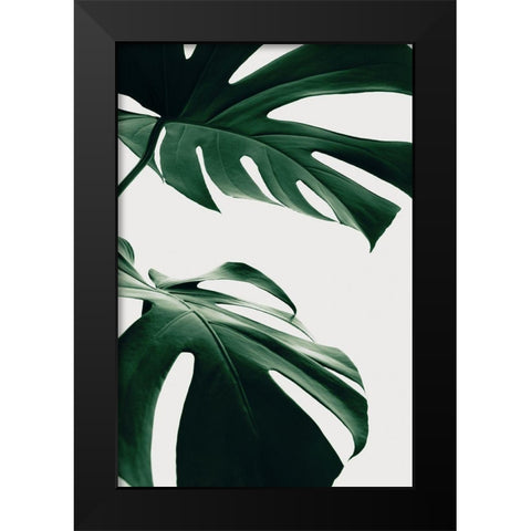 Monstera Natural 12 Black Modern Wood Framed Art Print by Artographie Studio