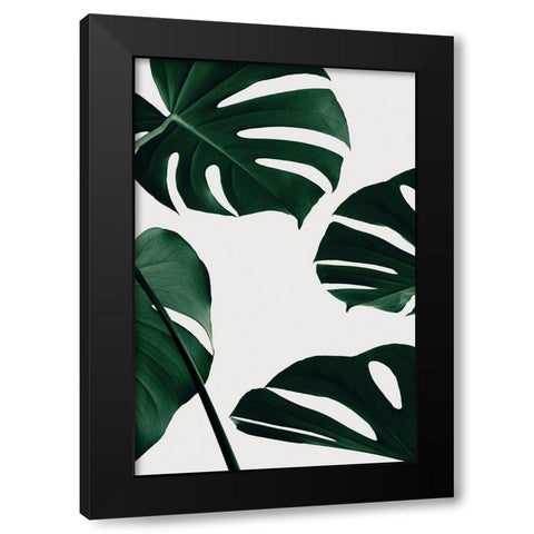 Monstera Natural 20 Black Modern Wood Framed Art Print with Double Matting by Artographie Studio