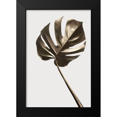 Monstera Gold 04 Black Modern Wood Framed Art Print by Artographie Studio