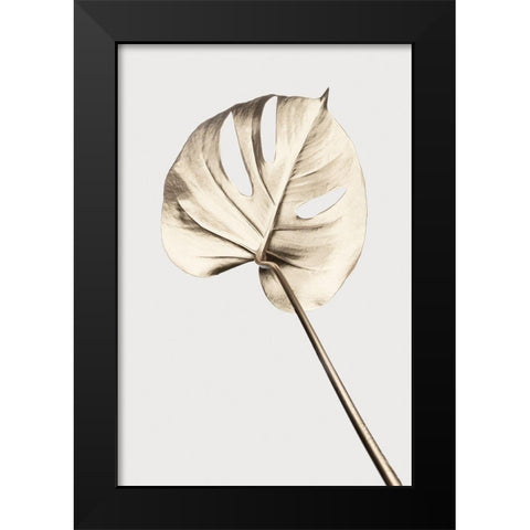 Monstera Gold 05 Black Modern Wood Framed Art Print by Artographie Studio