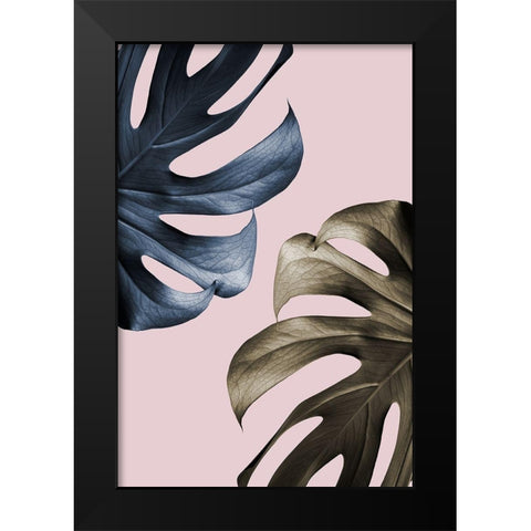 Monstera Pink Light 01 Black Modern Wood Framed Art Print by Artographie Studio