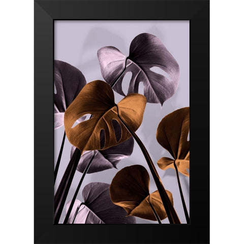 Monstera Purple 01 Black Modern Wood Framed Art Print by Artographie Studio