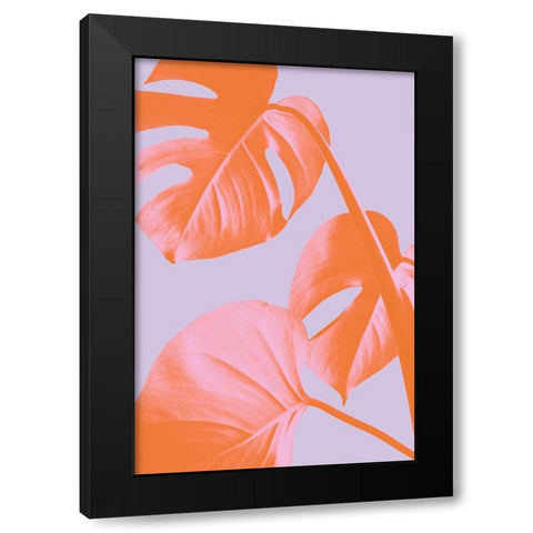 Monstera Purple 03 Black Modern Wood Framed Art Print with Double Matting by Artographie Studio
