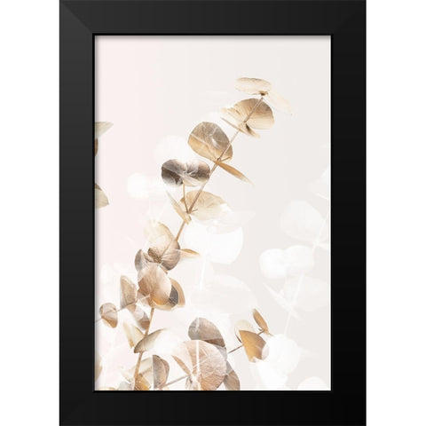 Eucalyptus Creative Gold 02 Black Modern Wood Framed Art Print by Artographie Studio