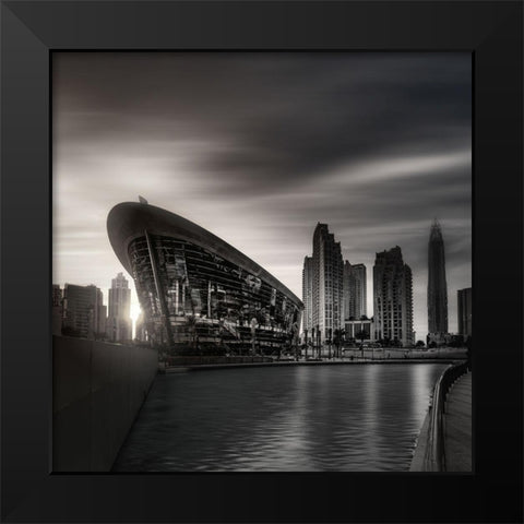 Dubai Opera-Dubai-UAE Black Modern Wood Framed Art Print by Kazzaz, mohamed