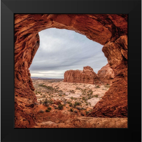 Rocks and Desert Black Modern Wood Framed Art Print by Kosterev, Anatoliy