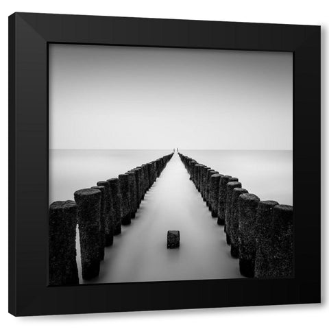 Still Standing Black Modern Wood Framed Art Print by Staelens, Christophe