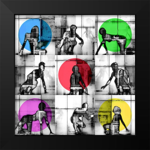 Body Language 119 Black Modern Wood Framed Art Print by Shrayer, Igor