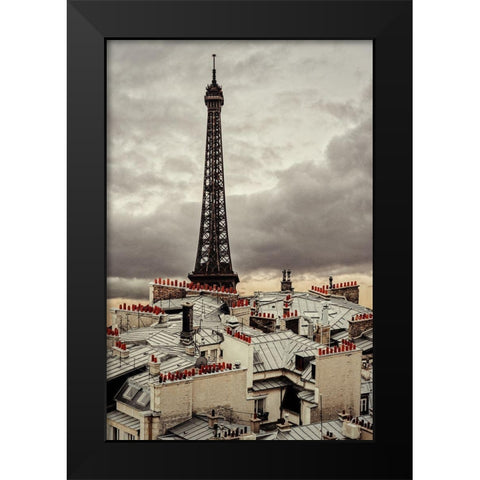 City of Chimneys Black Modern Wood Framed Art Print by Salem, Saad