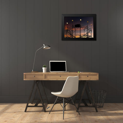 Araraquara Black Modern Wood Framed Art Print by Lops, Diego