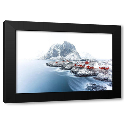 HamnAcy at winter Black Modern Wood Framed Art Print by Bohnenkamp, Timo