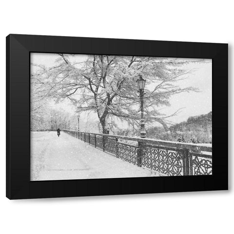 Winter in Kiev Black Modern Wood Framed Art Print with Double Matting by Kiyashko, Alexander