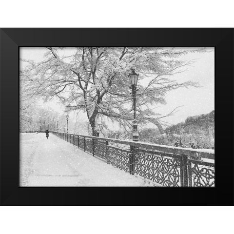 Winter in Kiev Black Modern Wood Framed Art Print by Kiyashko, Alexander