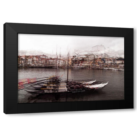 Porto Black Modern Wood Framed Art Print with Double Matting by Ferreira, Rui