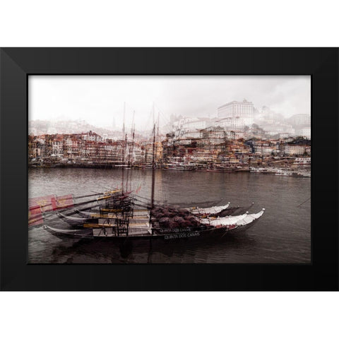 Porto Black Modern Wood Framed Art Print by Ferreira, Rui