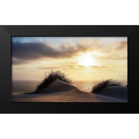 Dune Denmark Black Modern Wood Framed Art Print by Heggemann, Christiane