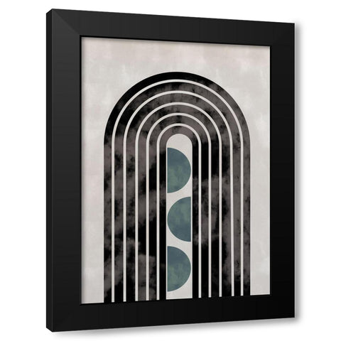 Green Arch Capsule Black Modern Wood Framed Art Print with Double Matting by Artographie Studio