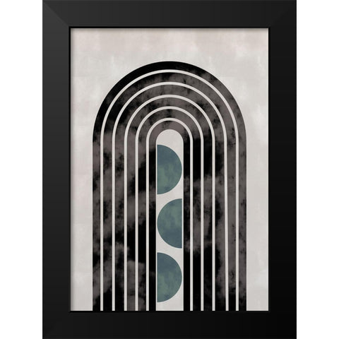 Green Arch Capsule Black Modern Wood Framed Art Print by Artographie Studio