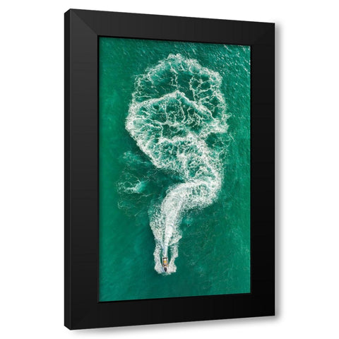 Foamy Journey Black Modern Wood Framed Art Print with Double Matting by Meirovich, Ido