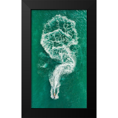 Foamy Journey Black Modern Wood Framed Art Print by Meirovich, Ido