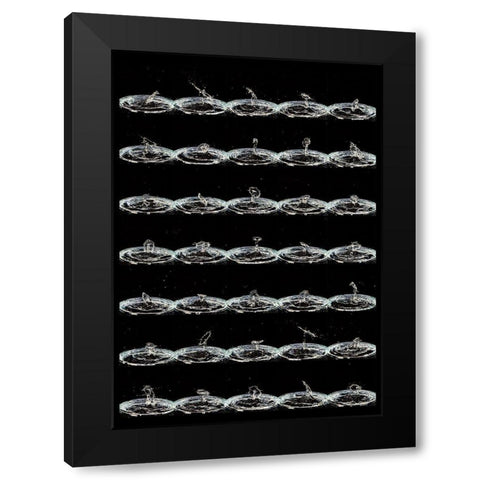 Droplets Black Modern Wood Framed Art Print with Double Matting by Aybena