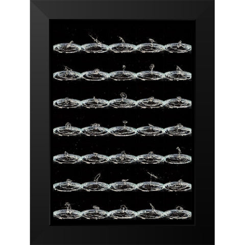 Droplets Black Modern Wood Framed Art Print by Aybena