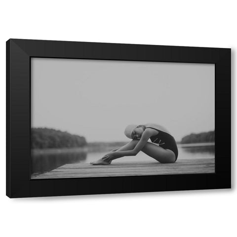Lato Black Modern Wood Framed Art Print with Double Matting by Masarz, Malgorzata
