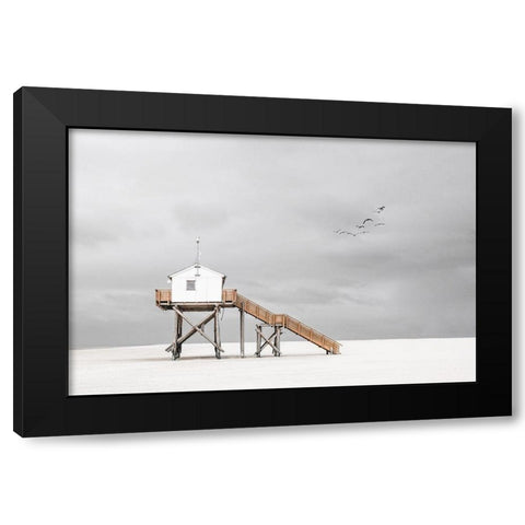 On the beach Black Modern Wood Framed Art Print by Endermann, Rolf