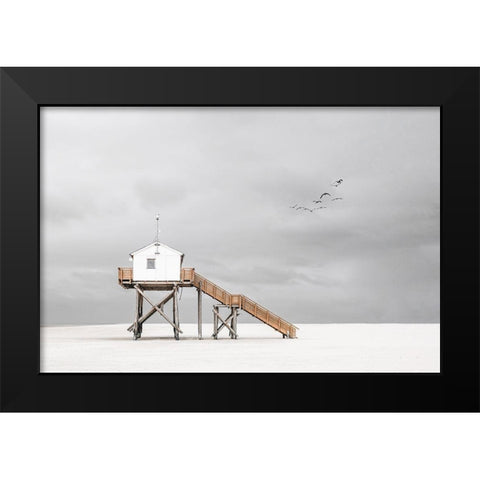 On the beach Black Modern Wood Framed Art Print by Endermann, Rolf