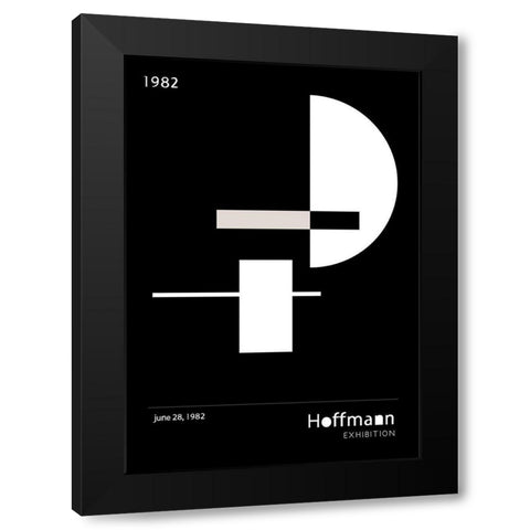 1982 Graphic Black Modern Wood Framed Art Print with Double Matting by Artographie Studio