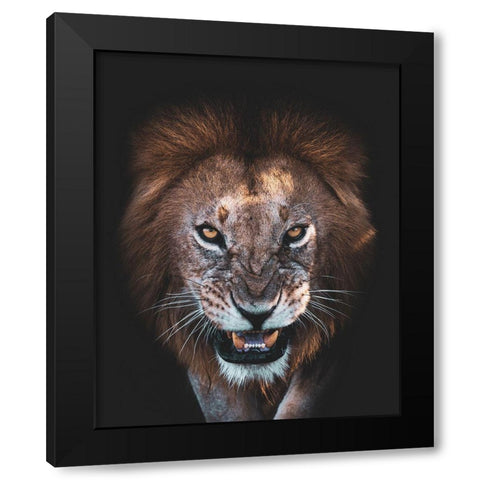 The Angry Face Black Modern Wood Framed Art Print by Alnomas, Faisal