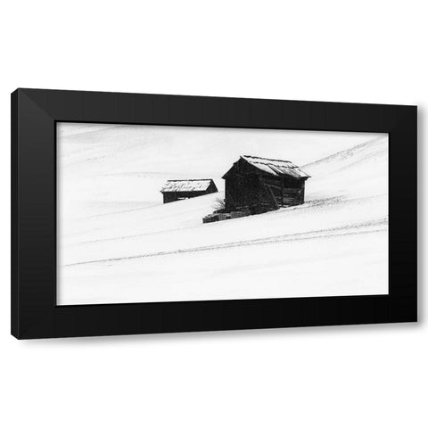 First Snow Black Modern Wood Framed Art Print by Hermann, Uschi