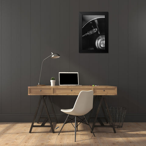 Vinyl 001 Black Modern Wood Framed Art Print by Artographie Studio