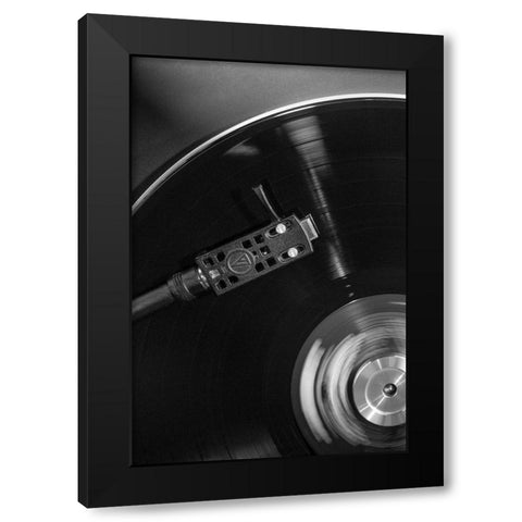 Vinyl 001 Black Modern Wood Framed Art Print by Artographie Studio