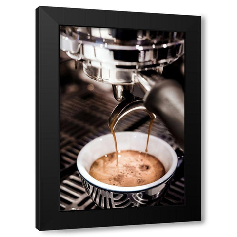 Coffee 002 Black Modern Wood Framed Art Print with Double Matting by Artographie Studio
