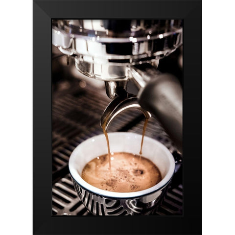 Coffee 002 Black Modern Wood Framed Art Print by Artographie Studio