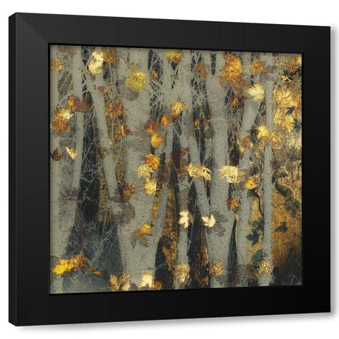 Gold leaf Black Modern Wood Framed Art Print by Talen, Nel