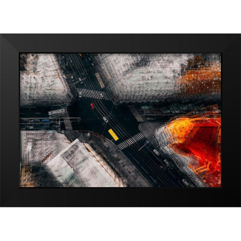 Moscow Crossroad Black Modern Wood Framed Art Print by Chiriaco, Carmine