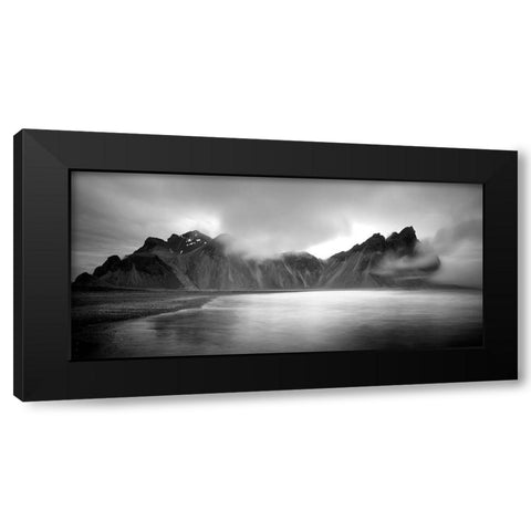 Vestrahorn Black Modern Wood Framed Art Print by Engstrom, Erik