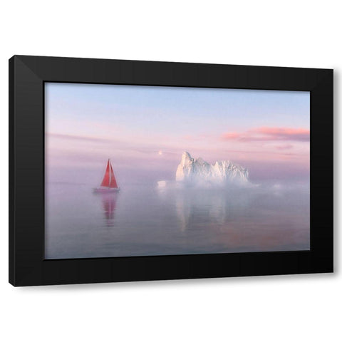 Midnight Sun Black Modern Wood Framed Art Print by Jiao, Yang