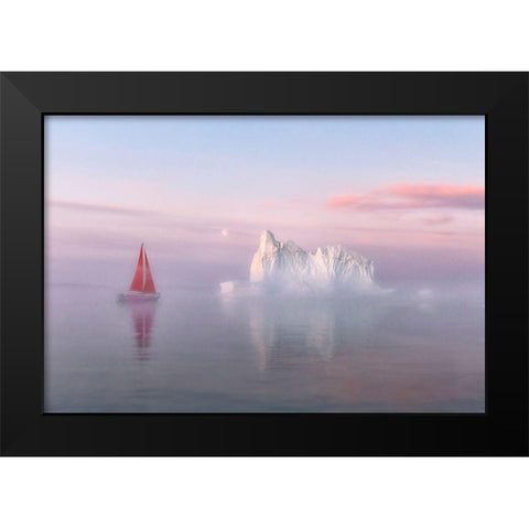 Midnight Sun Black Modern Wood Framed Art Print by Jiao, Yang