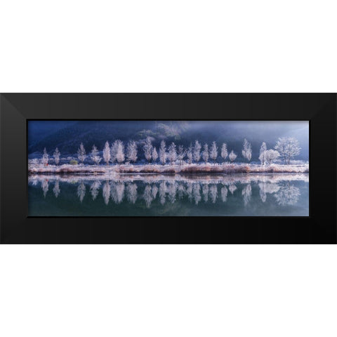 Cold morning Black Modern Wood Framed Art Print by Seo, Tiger