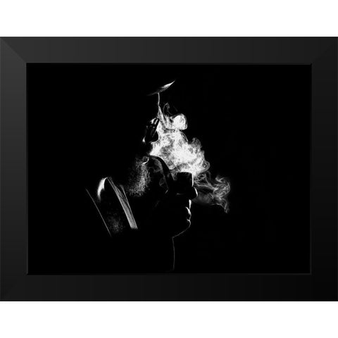 Pipe Dreams Black Modern Wood Framed Art Print by Medeiros, Paulo